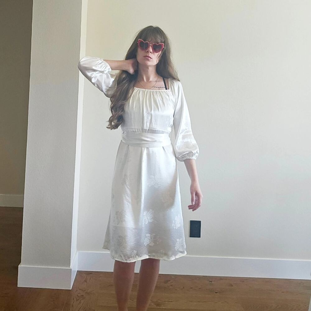 House of Harlow White Silk Dress